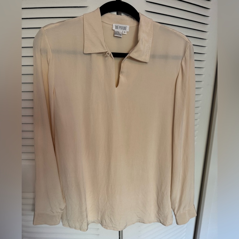 Due Per Due Vintage Ivory Silk Blouse